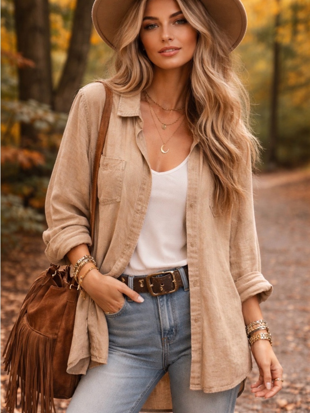 Velvet Heart Tan Button-Up Shirt Jacket